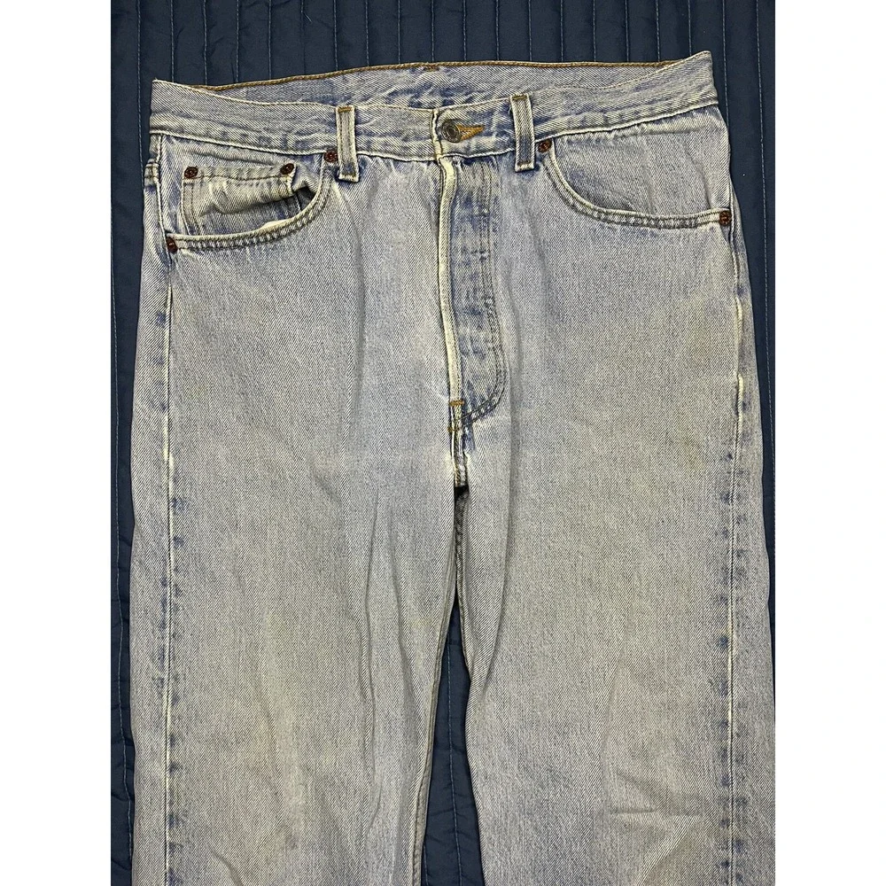 Vintage Levi's 501 Denim Jeans Men's Size 33x30 Blue Button Fly USA Made in 1995 - Picture 2 of 15